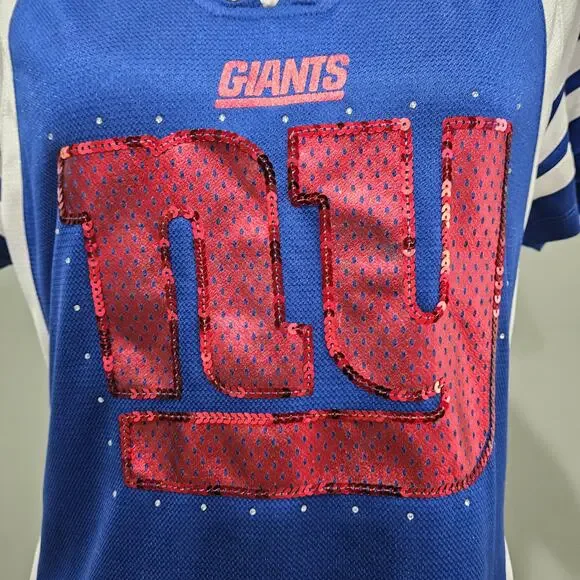 Majestic NY Giants Lace-Up Bling Jersey Size L - Picture 3 of 8